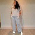 Plus SIze Scuba High Neck Half Zip Pant Set