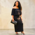 The Dana Black Draped Maxi Dress Size 3X