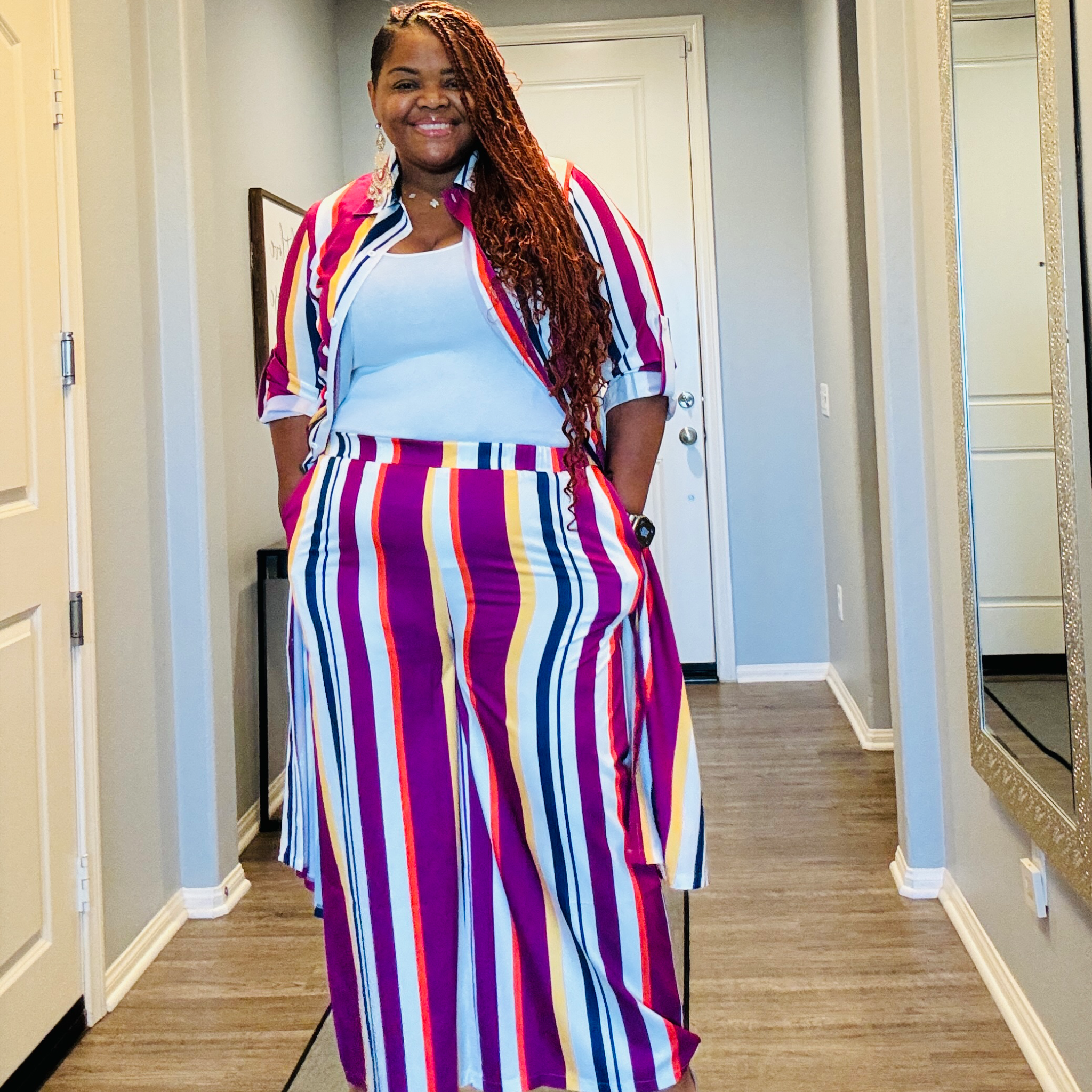 Plus Size Women's Maxi Cardigan Wide Leg Maxi Set