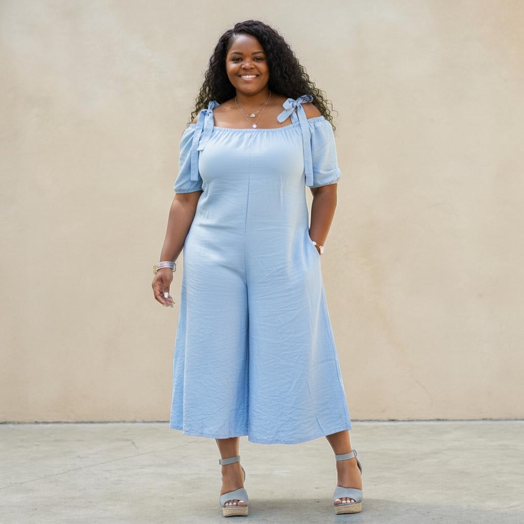 Womens Loose Off Shoulder Casual Wide Leg Jumpsuit