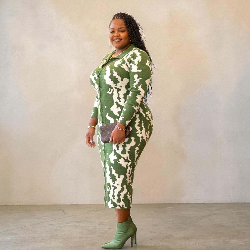 Women’s Plus Size Olive Sweater Dress