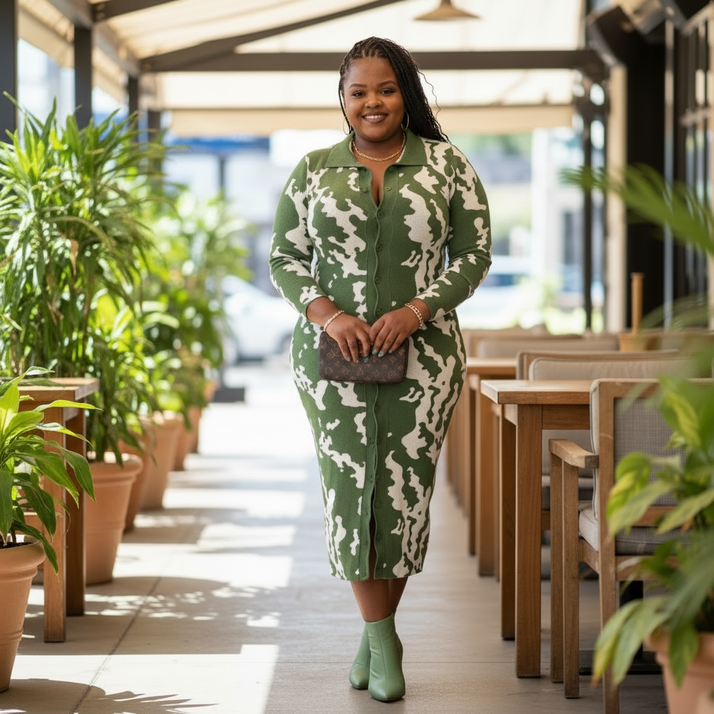 Women’s Plus Size Olive Sweater Dress