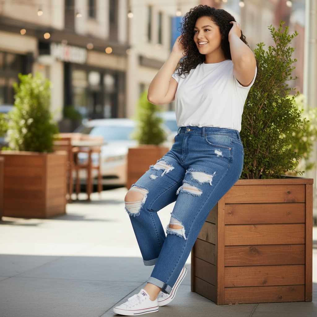 Plus Size Super High-Rise Boyfriend Jeans