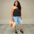 Plus Size Basic Pleated Tube Top