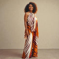 Womens Chic Two-Piece Multicolored Pantsuit