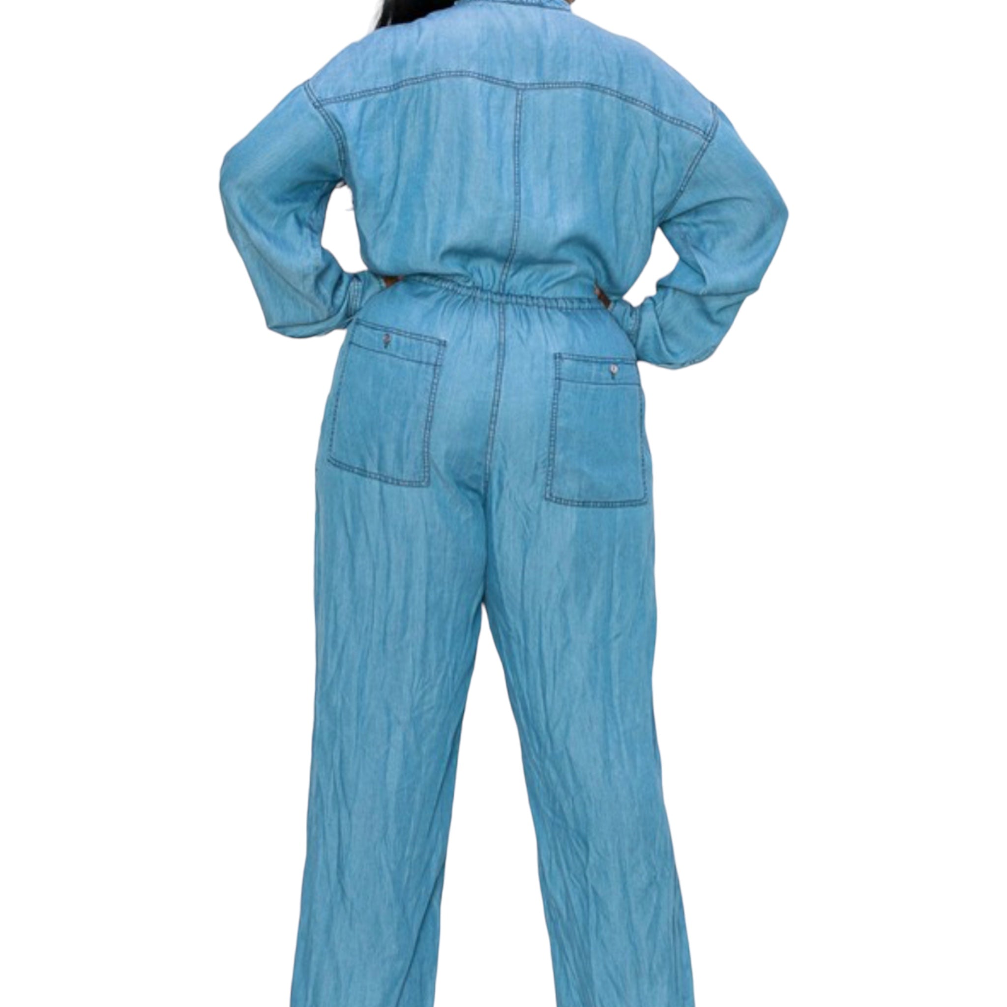 Women's Plus Size Denim Jumpsuit