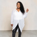 Women's Plus Size White Mesh Tunic / Cover up