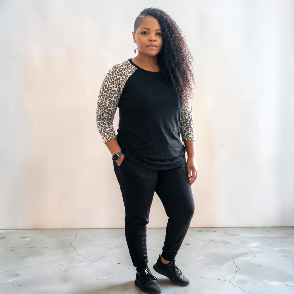 Plus Size Leopard Long Sleeve T-Shirt