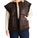 Women's Plus Size Brown Vest