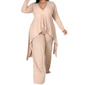 Plus Size 2 Piece Ribbed Crop Top Set