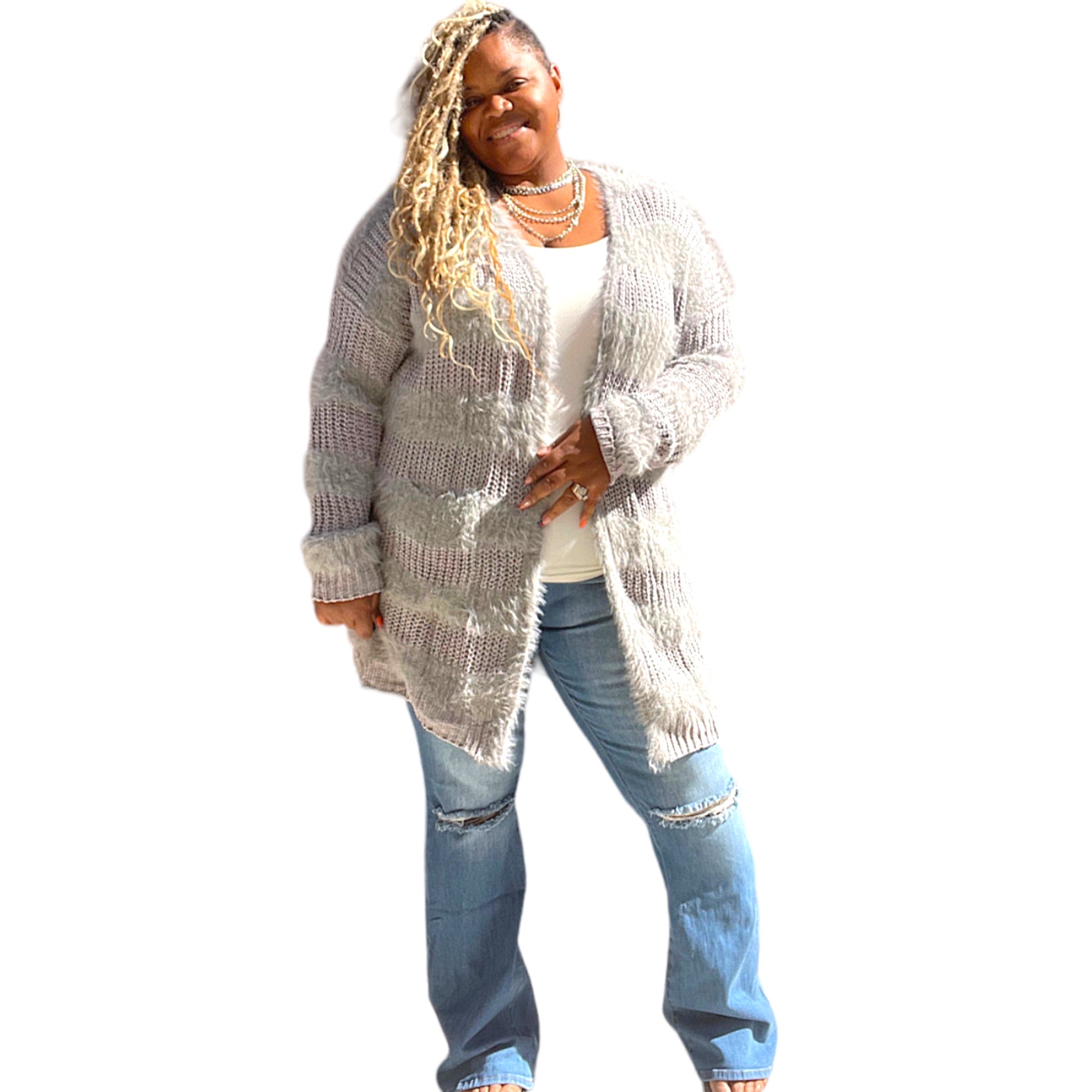 High Rise Plus Size Distressed Jeans