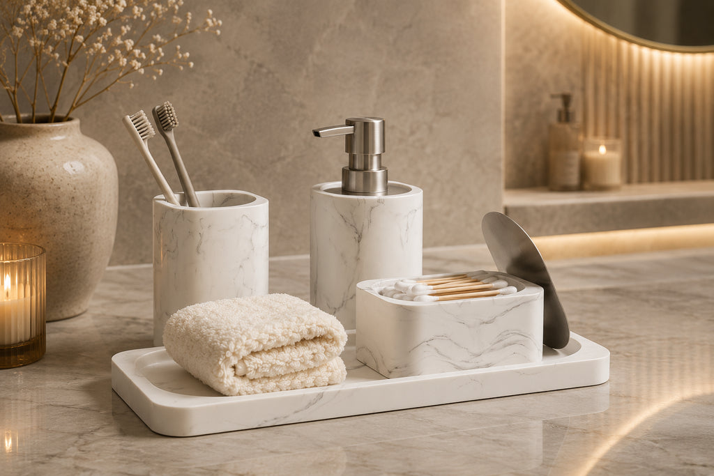 Nordic Style Resin Marble Bathroom Four-piece Set