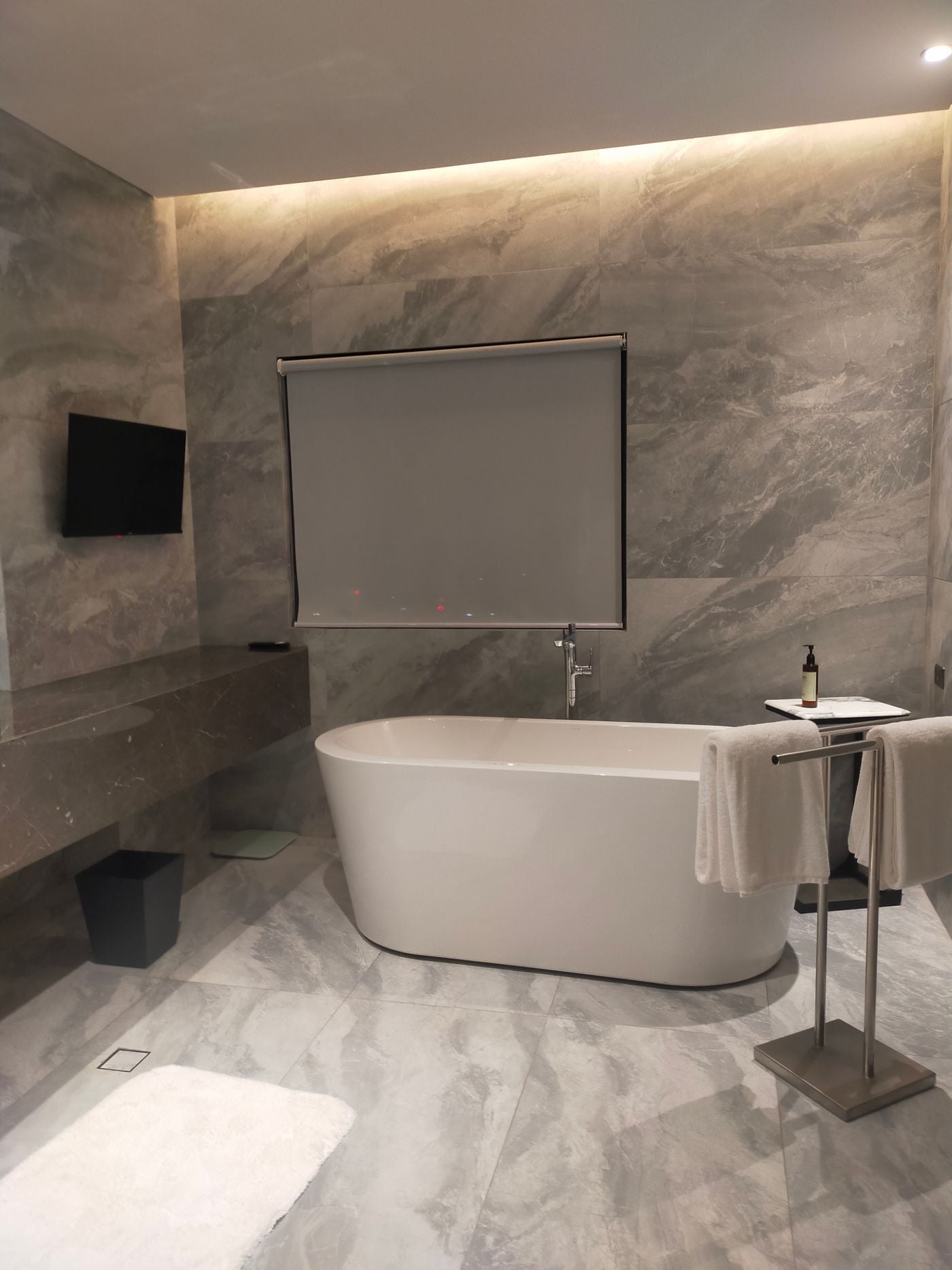 Luxury freestanding tub marble bathroom