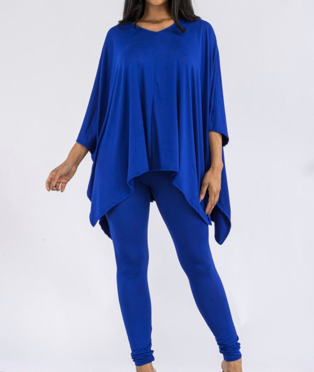 Plus Size Asymmetrical Hem Top and Pants Set
