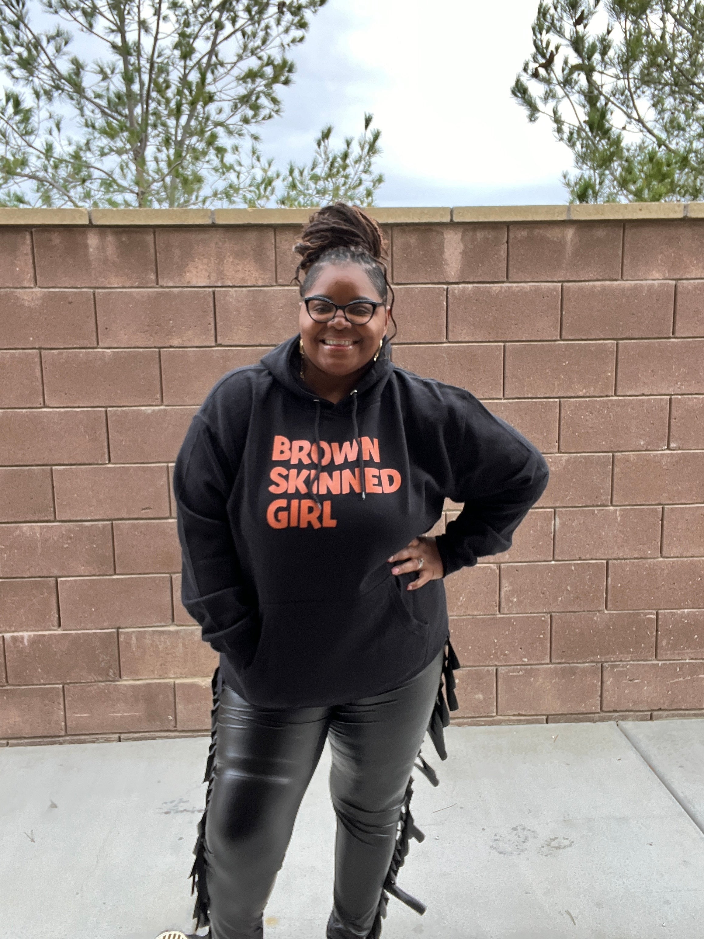 Plus Size Unisex Brown Skin Hoodie Sweatshirt