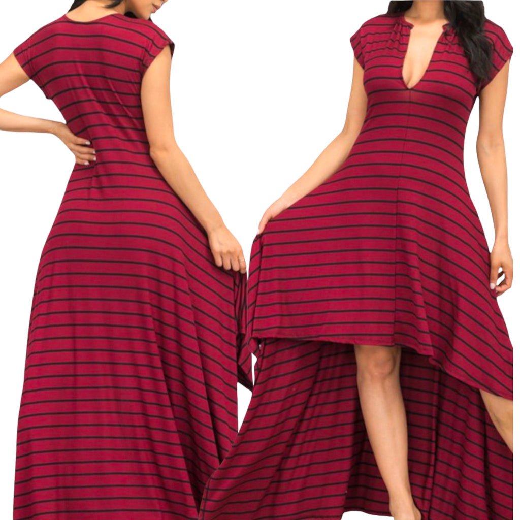 Ribbed Plus Size Hi Low Maxi Dress