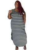 The Mia Striped Round Hem Maxi Dress
