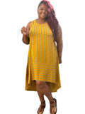 Women's Casual Striped Plus Size Maxi Dress